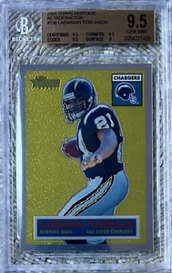 Lote de 2 tarjetas Topps 2001 cromo Heritage retro/556 Ladainian Tomlinson RC BGS 9,5 - Imagen 1 de 4