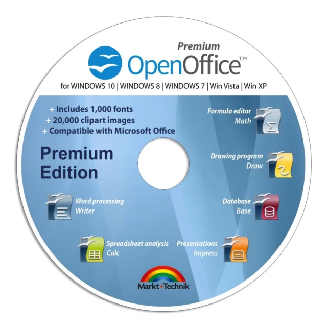 Open Office Suite 2021 Edition CD compatible with Microsoft Word and Excel for Windows 10,8,7,Vista,XP