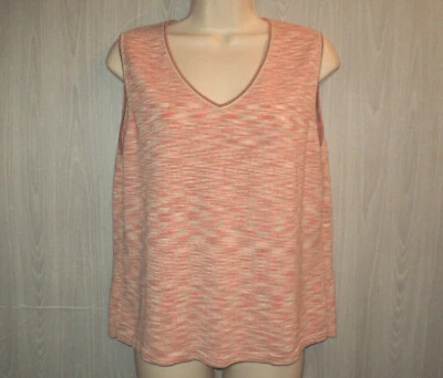 Jones Wear Knit Tank Top Size XL Variegated Peach, Salmon, Tan, Cream V Neck - Image 1 of 4