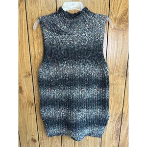 Milly Women's Tweed Wool Alpaca Sweaters Tunic Top Winter Gary White Size Small - Picture 1 of 6