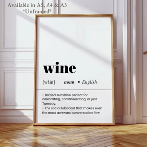 Wine Funny Bar Kitchen Pub Poster Print / Alcohol Print / Wine Poster - Picture 1 of 5