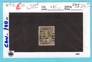 Canada Stamps: Scott # 94 used Grade VF. Cat:$100 - Imagen 1 de 1