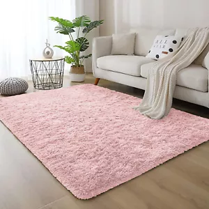 Shaggy Fluffy Area Rug Anti Skid Living Room Bedroom Carpet Ultra Soft Floor Mat - Picture 1 of 87