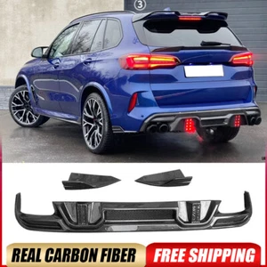 Kit de carrocería de alerón labial difusor parachoques trasero de carbono real para BMW X5M F95 2020-2024 - Imagen 1 de 15
