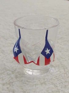 Puerto Rico Flag Bikini Top Shot Glass Gift Souvenir Party Rum NEW - Picture 1 of 7