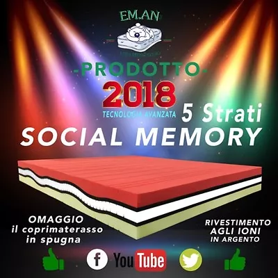 Materasso in Memory 160x190 matrimoniale 5strati 9 Zone Differ. MIGLIOR PREZZO - Immagine 1 di 4
