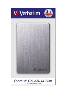 0023942536628 Verbatim Store 'n' Go ALU Slim Portable Hard Drive 1TB S - Afbeelding 1 van 9