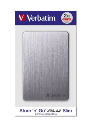 0023942536628 Verbatim Store 'n' Go ALU Slim Portable Hard Drive 1TB S - Image 1 of 4