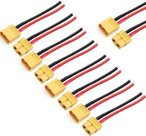 5 Pairs XT60 Pigtail,XT60 Male and Female Plug,XT60 Connector Adapter with 10cm - Picture 1 of 8
