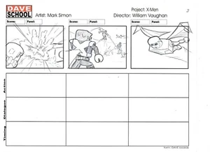 LEGO X-MEN Producción Dibujada a Mano MARK SIMON APOCALYPSE Storyboard Page #MS - Imagen 1 de 4