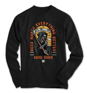 Herren T-Shirt Longsleeve Spruch - Bier macht alles besser - Reaper Crew - Picture 1 of 1
