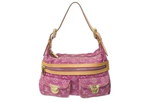 LOUIS VUITTON M95212 Monogram Denim Baggy PM Pink Shoulder Bag F/S Japan - Picture 1 of 9