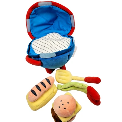Russ Baby Plush Grill BBQ Burger Hotdog Summer Toy Crinkle Squeak - Tags - HTF - Image 1 of 4