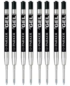 Parker Gel Pen Refills | Medium Tip (0.7mm) | Black QUINK Ink | 8 Count - Picture 1 of 1