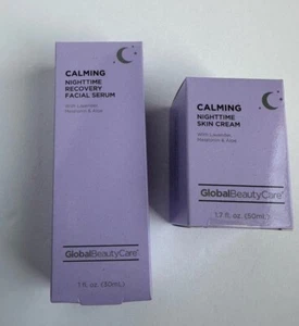 2 NEW Global Beauty Care Nighttime Skincare Products Calming Cream And Serum - Picture 1 of 4