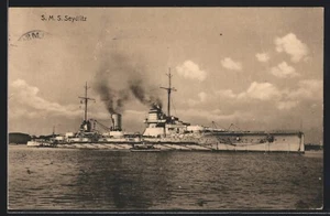 Postal S. M. S. Seydlitz en el agua 1915 - Imagen 1 de 2