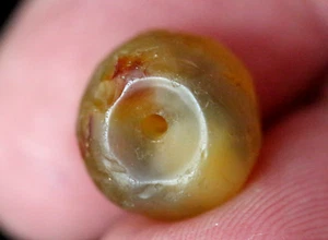 Ancient Swat Valley Agate Bead Stripe 2500 Yrs Old Rare Antique Stone 14mm Gem - Picture 1 of 4
