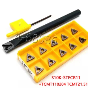 TCMT110204 TCMT21.51 Inserto + S10K-STFCR11 Torno Taladrado Herramienta Soporte Agujero Interior - Imagen 1 de 6