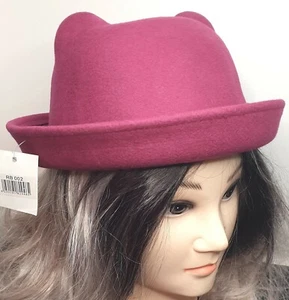 NUEVO Sombrero Trilby Mujer Hombre Rosa Bowler 100% Lana Fedora Trilby Talla 58 Vacaciones de Verano - Imagen 1 de 4