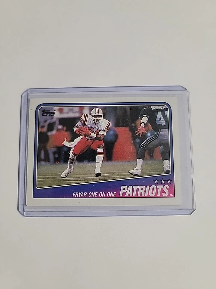 FRYAR ONE ON ONE 1988 Topps NFL Football Card #175 PATRIOTS - Image 1 of 2