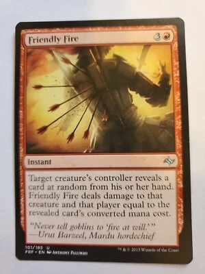 MTG Magic The Gathering Card Friendly Fire Instant Red Fate Reforged 2015 - Image 1 of 2