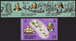 New Hebrides Br/Fr 189-92,208-11,MNH.Michel 391-398. Capt Cook,Wales,Hodges,1974 - Picture 1 of 2