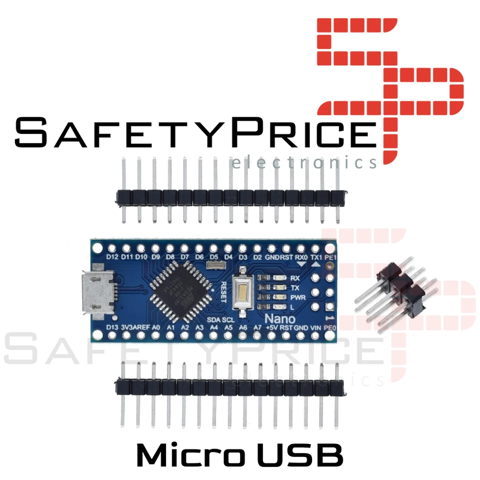 NANO V3.0 ATmega328P CH340G 16Mhz SIN SOLDAR 100% Compatible Arduino MicroUSB - Imagen 1 de 2