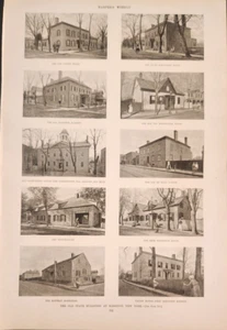 Kingston Nueva York Old State Buildings & Homes Harper's Weekly 1894 - Imagen 1 de 1