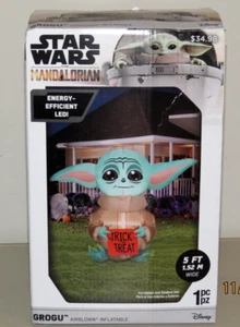 Disney Star Wars 5' luftgeblasen aufblasbar GROGU Baby Yoda Hof Urlaub Dekoration - Bild 1 von 2