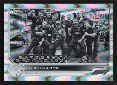 2022 Topps Chrome Formula 1 Max Verstappen Black & White RayWave #155 Card - Image 1 of 2
