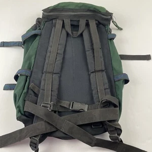 JANSPORT Backpack Top Load Drawstring Padded Straps Green Camp Hike Travel USA - Picture 1 of 10