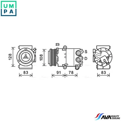 COMPRESSOR AIR CONDITIONING FDAK621 FOR FORD GRAND/C-MAX/Van FOCUS/III/Turnier - Image 1 of 4