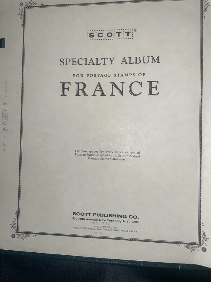 Álbum especial Scott para estampillas postales de Francia #9 Foto 1 de 4