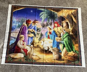 Nativity Scene Fabric Panel by Art House Design for QT Fabrics Menga - Picture 1 of 8
