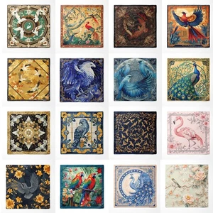Men's Bird Theme Silk Pocket Squares 100% GENUINE SILK GUARANTEED Parrot Peacock - Picture 1 of 31