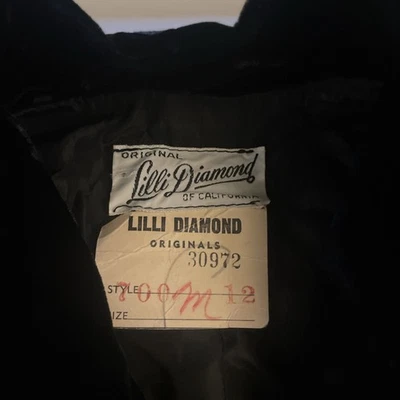 Pristine Vintage Lilli Diamond Black Cropped Velvet Jacket Small Petite - Image 1 of 4