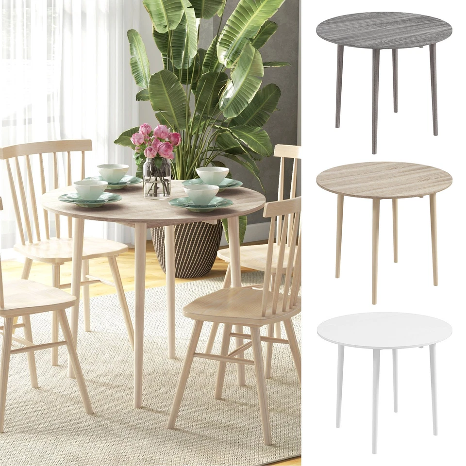 Folding Dining Table, Round Drop Leaf Table for Small Spaces - Image 1 of 1