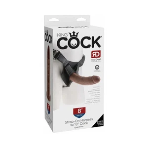 King Cock Strap-On Harness With 8 in. Cock Brown - Picture 1 of 7