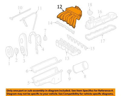 Intake Manifold 4.9L 6-300 Upper Federal Fits 87-96 FORD E150 VAN 6687 - Image 1 of 3