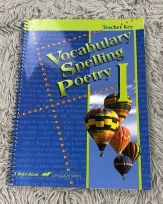 Abeka Vocabulary Spelling Poetry I Teacher Key 4th Fourth Edition - Image 1 of 2