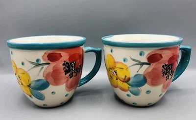 Juego de (2) tazas de café grandes de gres florales de 16 oz The Pioneer Woman Foto 1 de 4