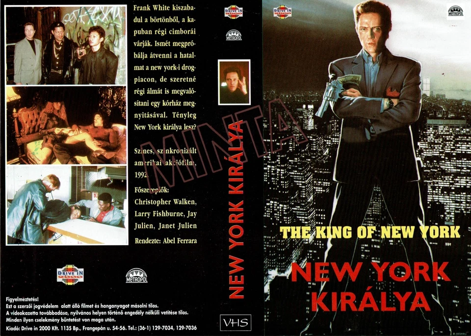 KING OF NEW YORK (2) / HUNGARIAN PROMO VIDEO SLEEVE / DRIVE IN VIDEO LABEL - Image 1 of 1