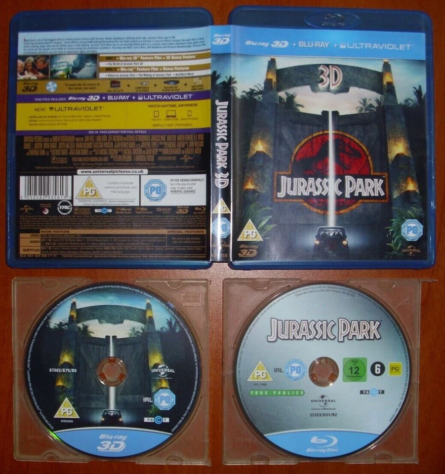 Jurassic Park 3D [Blu-Ray 2D + 3D & Region Free] English, French, Latin Spanish - Imagen 1 de 1