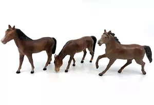 Elastolin Lineol Composite Horse lot 3 Toy Figures 1940s to 60s Germany 3in Vtg - Picture 1 of 14