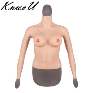 D cup Silicone Breast plates Halfbody Breast Form With Arm Crossdresser - Picture 1 of 11