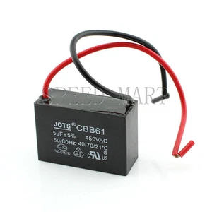 Ventilador de aire acondicionado eléctrico CBB61 AC450V 5uF condensador de arranque de funcionamiento 2 cables - Imagen 1 de 2