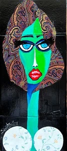 WALLFLOWER #14 PINTURA reciclada CB 13 X 29 original SWARTZMILLER ADN ARTE FIRMADO - Imagen 1 de 24