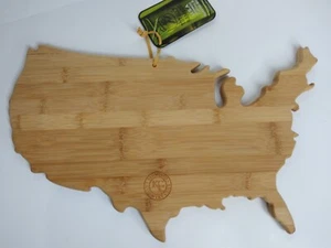 Totally Bamboo Cutting Board Shaped as United States of America/ Serving Board - Picture 1 of 11