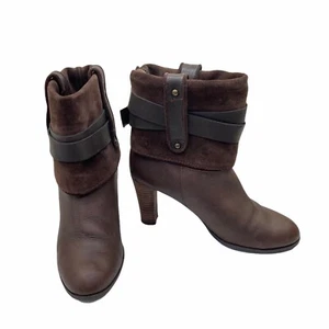 Nine West Brown Suede/Leather Natica Roll-down Boots Size 10 - Picture 1 of 12