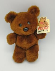 Vintage 1983 Dakin Plush Brown Garfield's Pooky Bear Stuffed Animal with tag  7"
